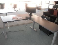 electric height adjustable L shape work station (special order)